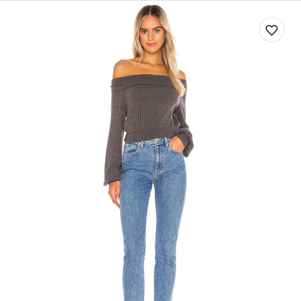Majorelle Off The Shoulder Gray Sweater
